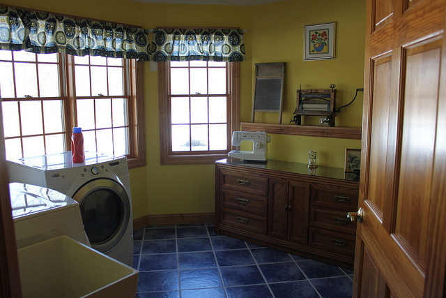 Wooden laundry cabinets