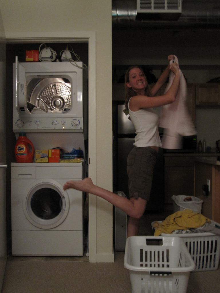 enjoying laundry